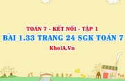 Bài 1.33 trang 24 SGK Toán 7 tập 1 Kết nối tri thức